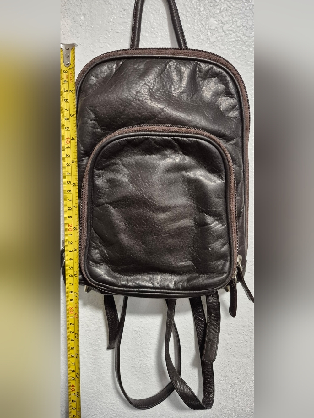 Osgoode Marley Leather Organizer Backpack- Dark Brown